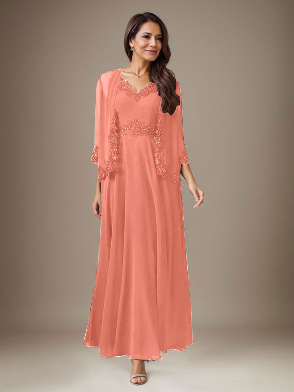 Plum A-Line Sequins Chiffon Dress - View 12 | FashionDia