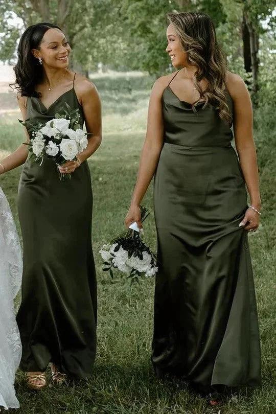 Cowl Neck Spaghetti Strap Champagne Bridesmaid Dress (ZD12833) - View 8 | VelvetHem