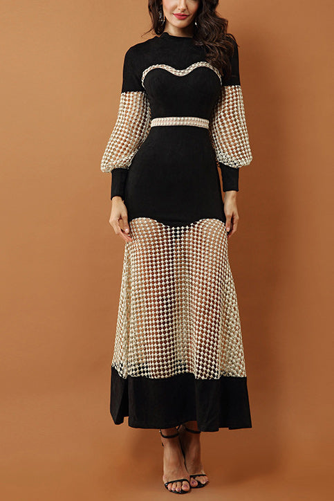 Crochet Hollow See Through Prom Dress - Fashionpara