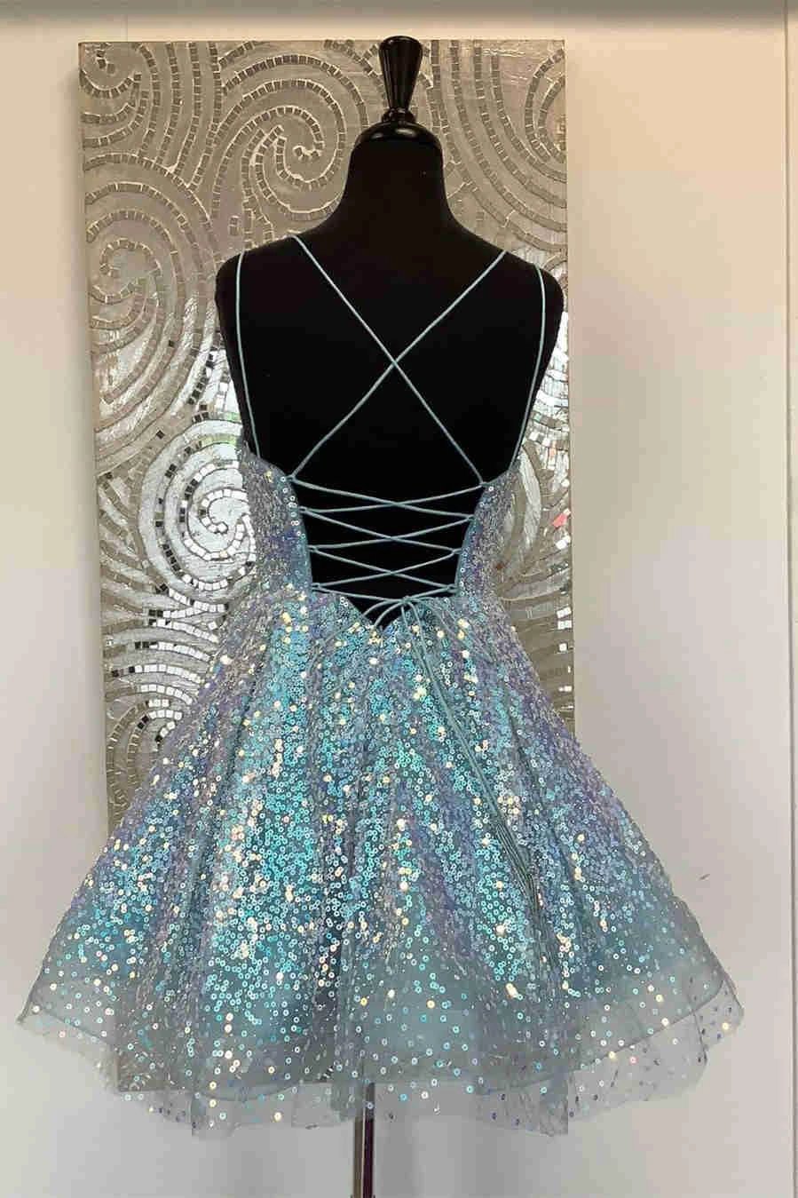 Cute Hot Pink Sequins Homecoming Dress (ZD11636)