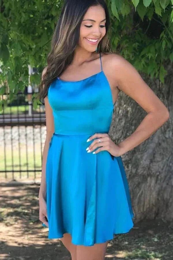 Spaghetti Straps Homecoming Dress Short Prom Dress SYH7 by vivymakudress