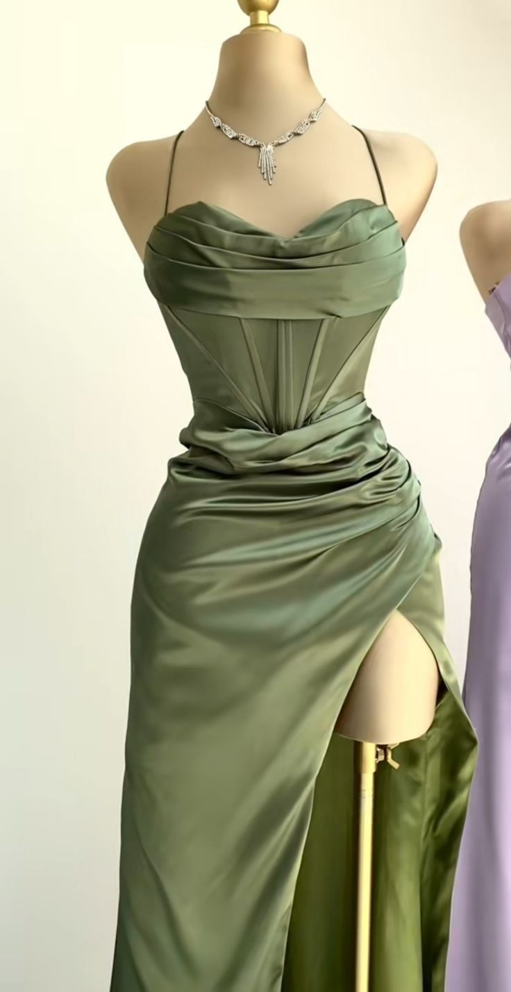 Cowl Neck Mermaid Long Prom Dress with Slit