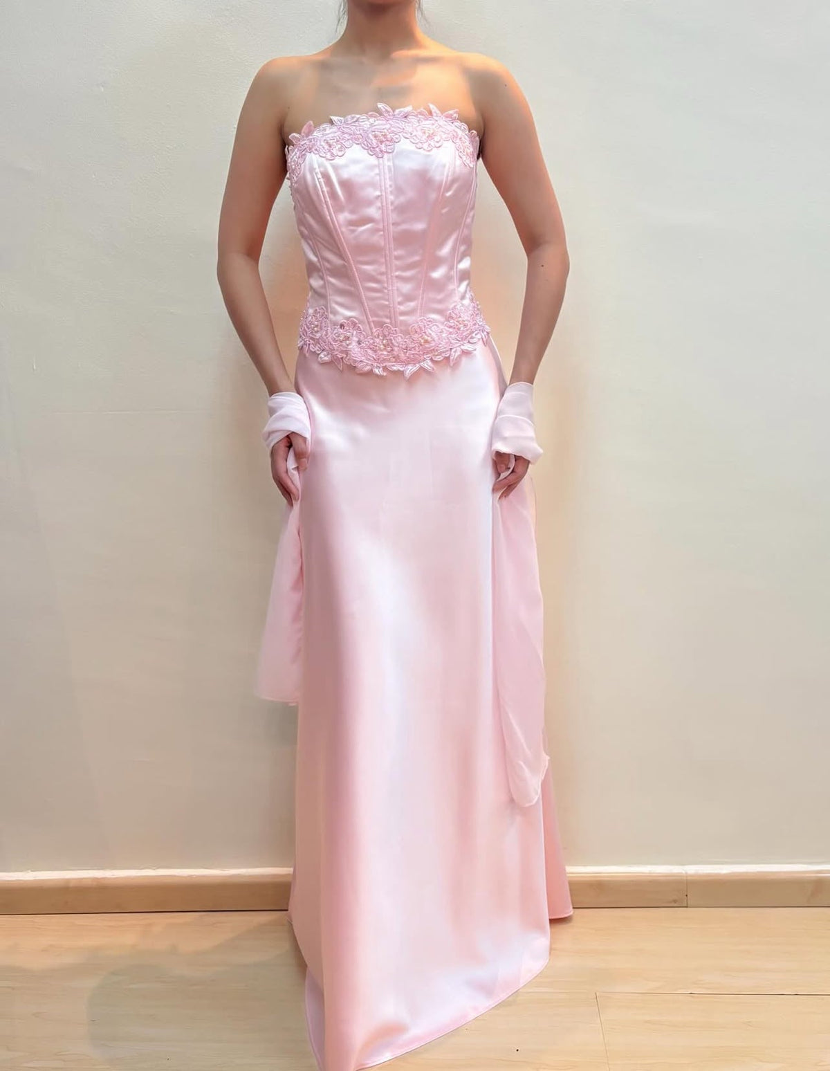 Applique Pink Long Prom Dress Formal Party Dress J8574