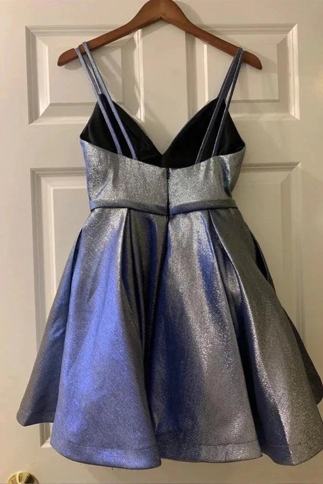 Chic Spaghetti Straps A Line Short Homecoming Dresses by Ombreprom