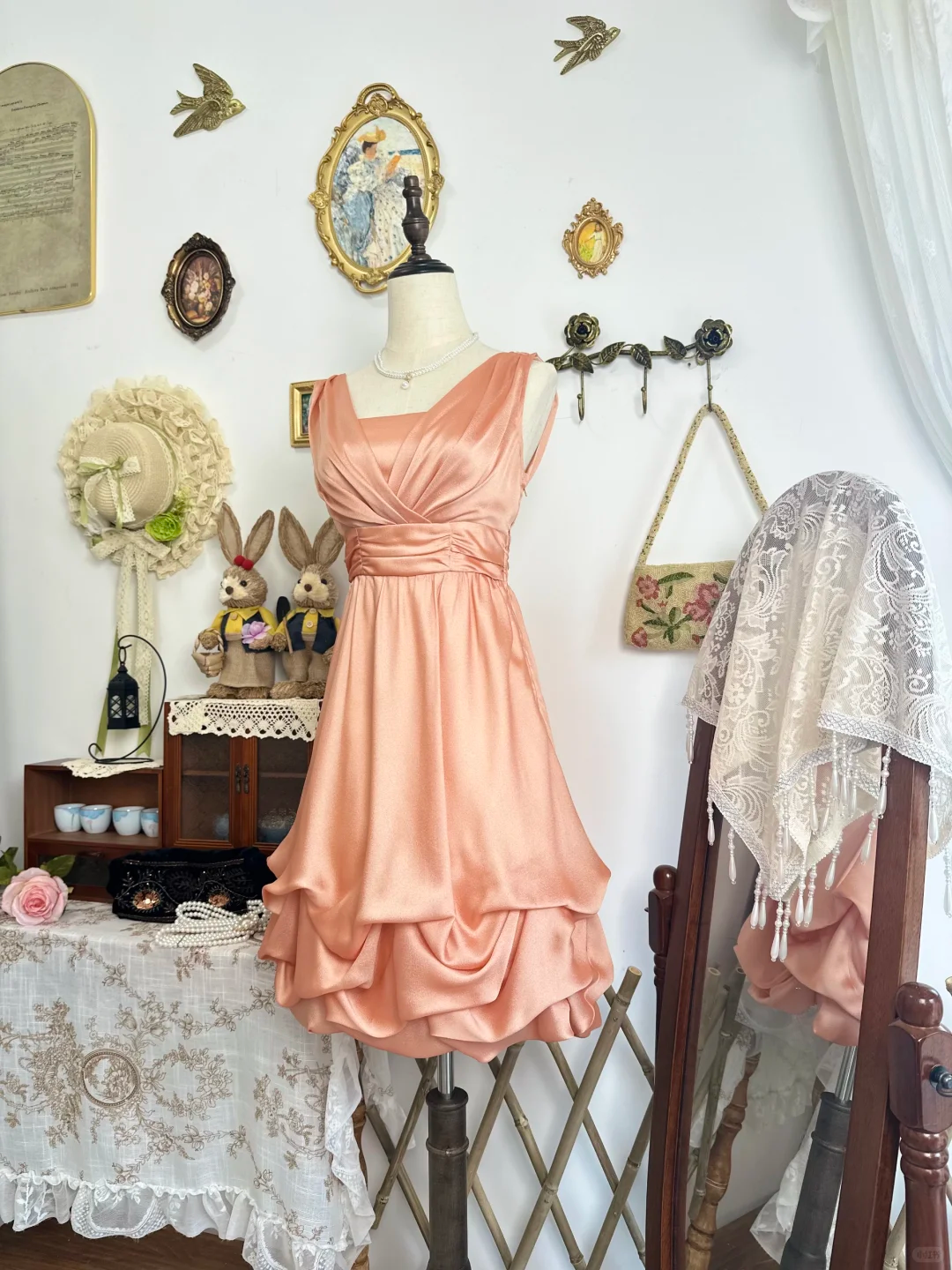 Simple Orange Satin Pleated Short Party Dress Formal Graduation Homecoming Dress