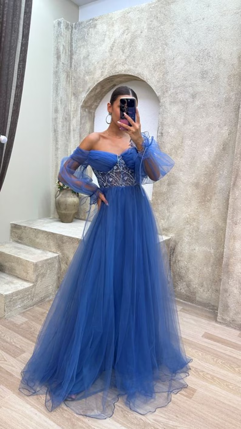 Strapless mint green corset tulle dress prom dress evening gown Y4912 - View 4 | VelvetHem