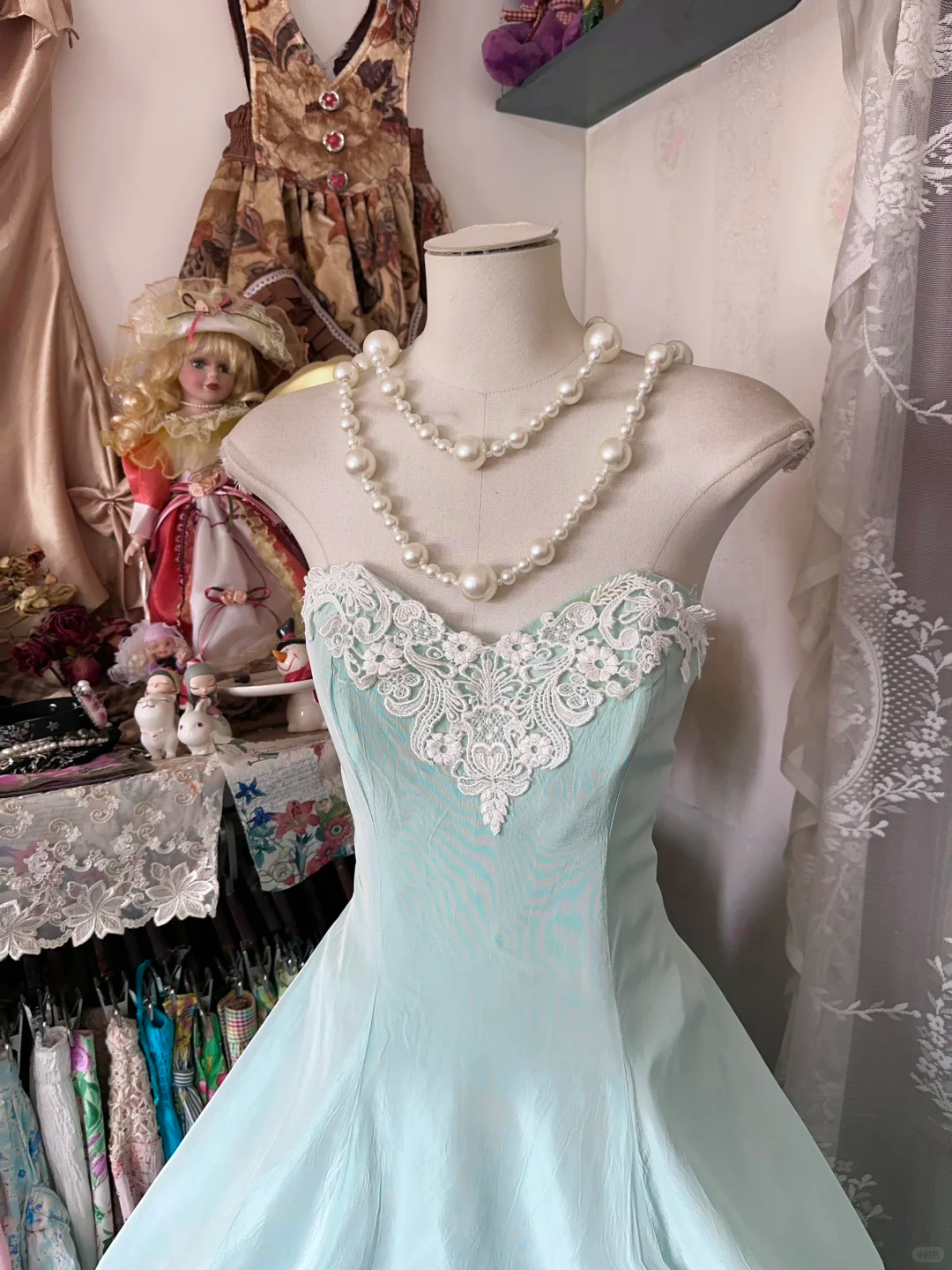 Light Green Strapless Satin Appliques Birthday Dress Classy A-Line Homecoming Dress - View 2 | FashionDia