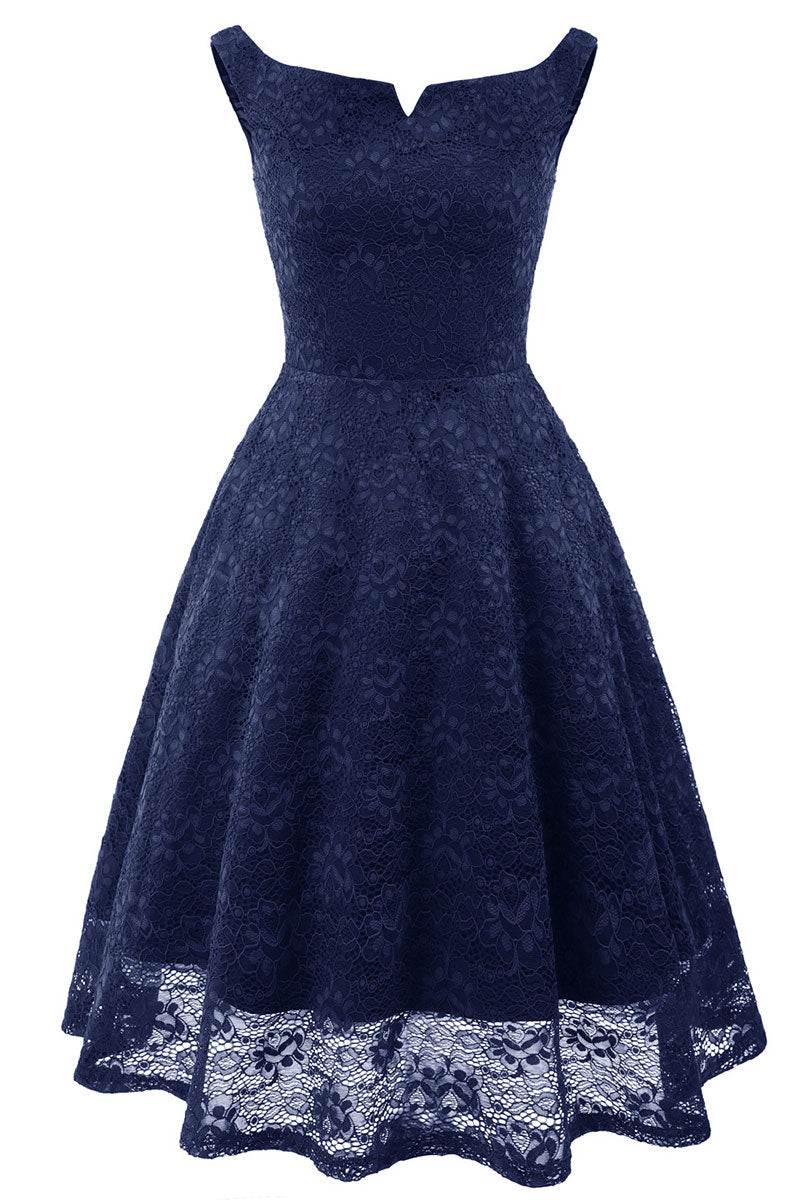 Black Off-the-shoulder Lace Homecoming Prom Dress - Fashionpara