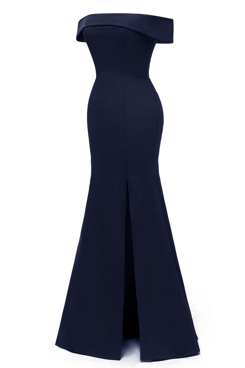 Dark Navy Off-the-shoulder Mermaid Prom Dress - Fashionpara