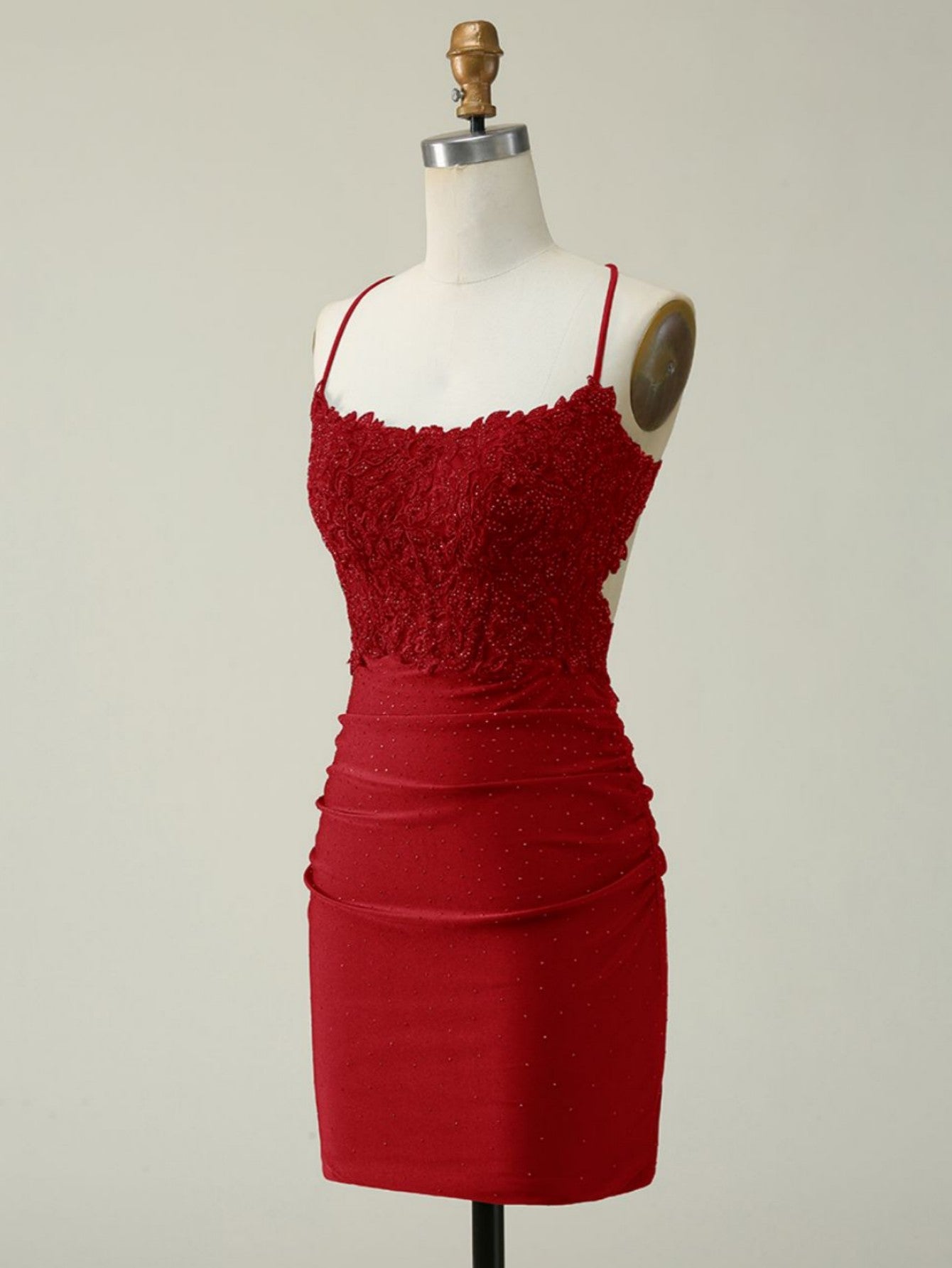 DarkGreen Glitter Halter Short Homecoming Dress - Fashionpara