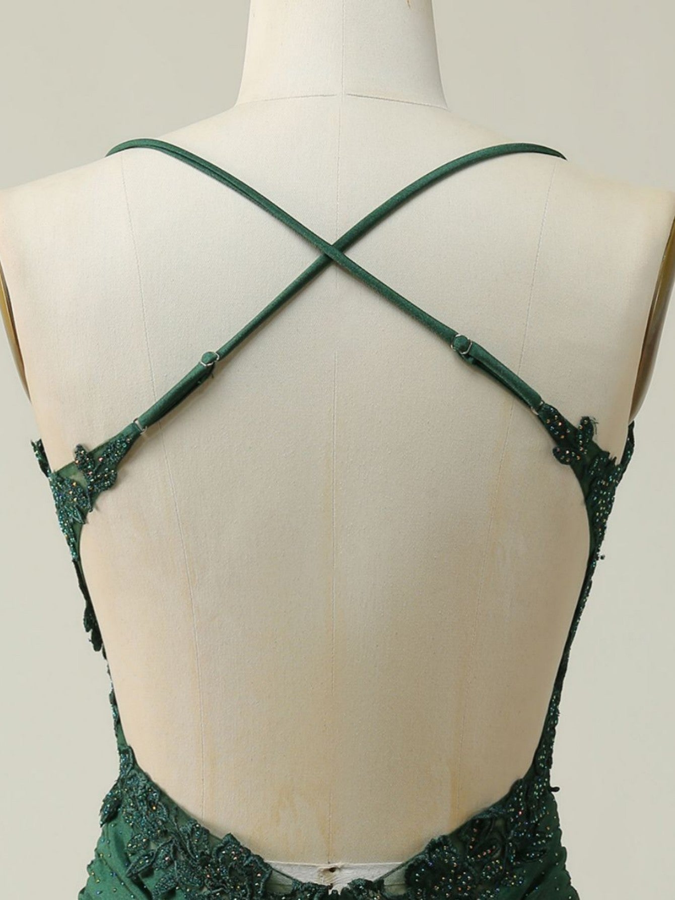 DarkGreen Glitter Halter Short Homecoming Dress - Fashionpara