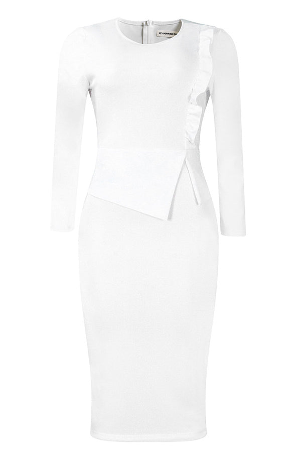 Dark Navy Long Sleeve Bodycon Dress - Fashionpara