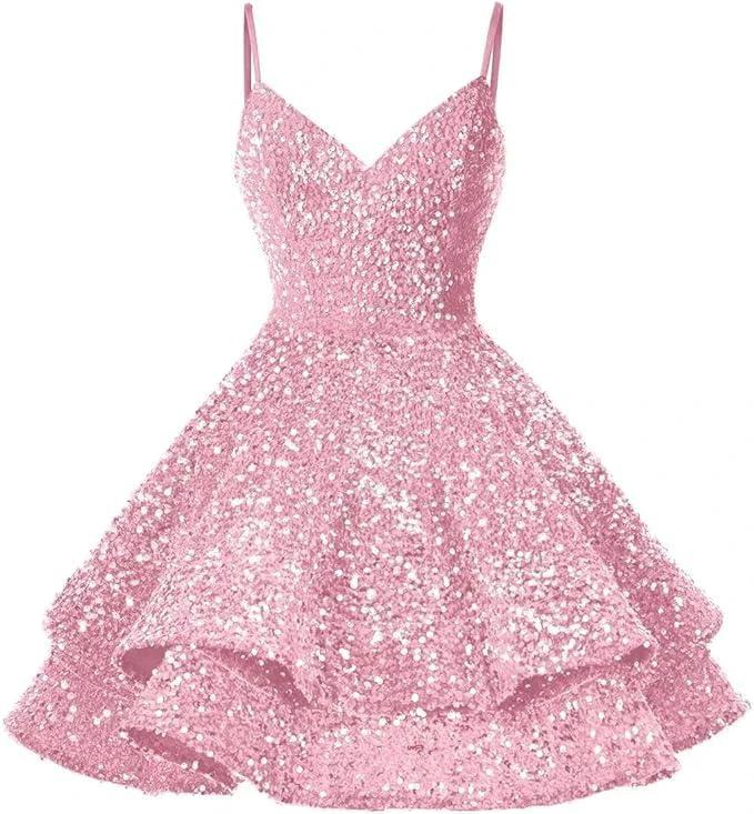 Sequin Homecoming Dresses for Teens Sparkly Short Prom Dresses (ZD11699)