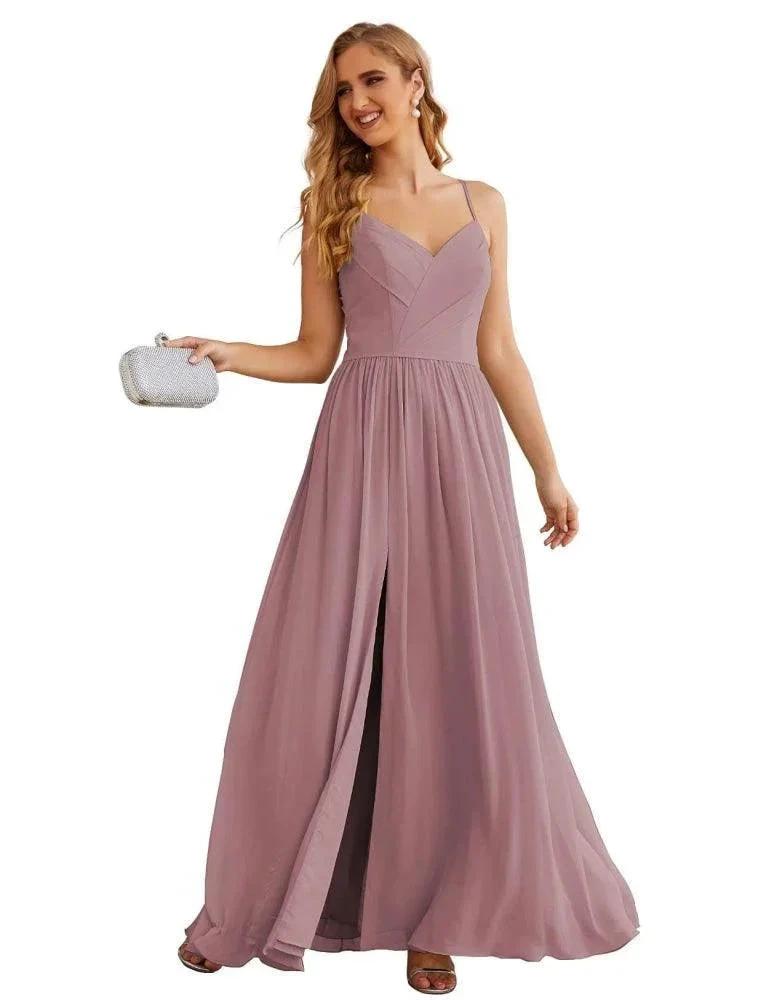 Numbersea Spaghetti Strap Bridesmaid Dresses Long Formal Party Prom Gowns 28060 by numbersea