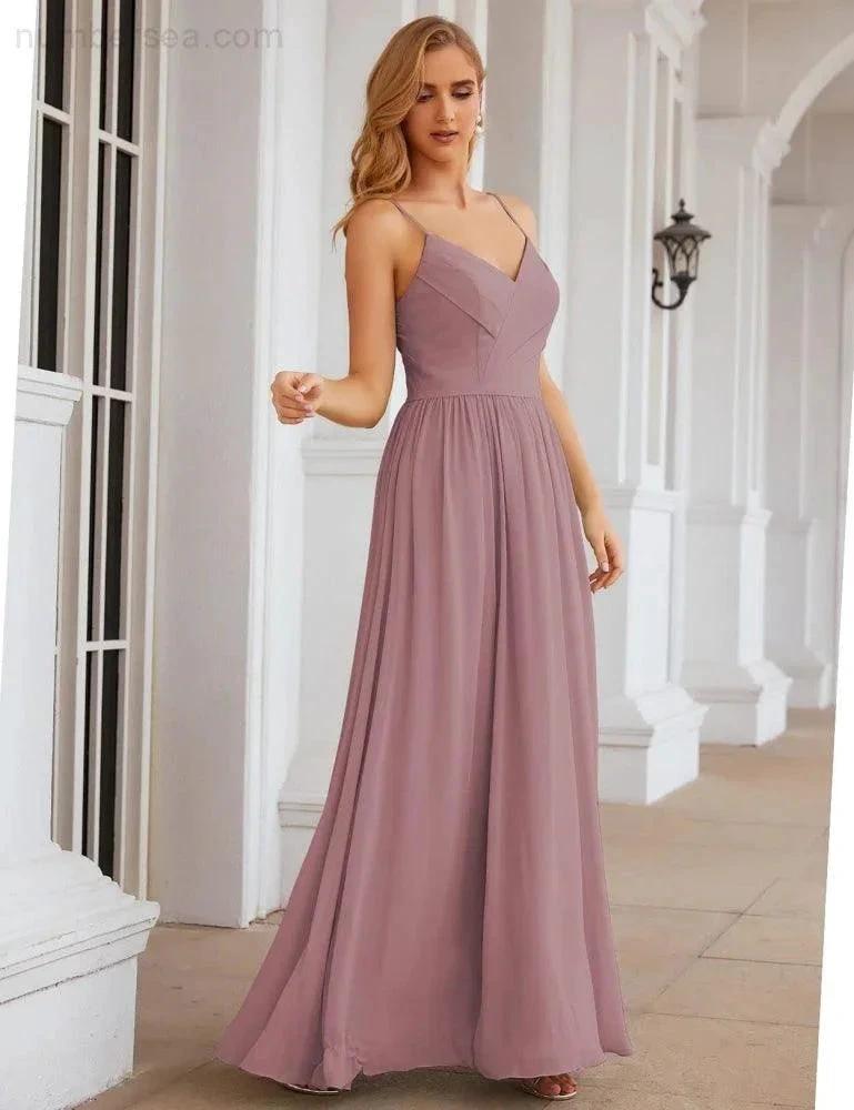 ZapDress Spaghetti Strap Bridesmaid Dresses Long Formal Party Prom Gowns 28060 (ZD17043)