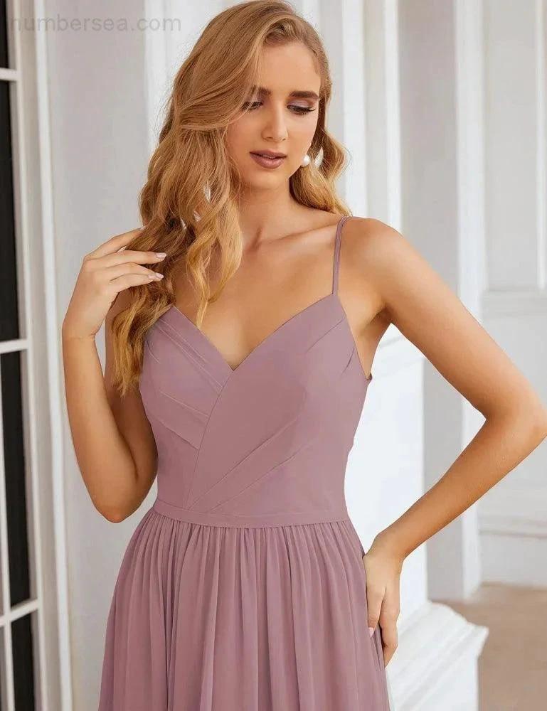 ZapDress Spaghetti Strap Bridesmaid Dresses Long Formal Party Prom Gowns 28060 (ZD17043)