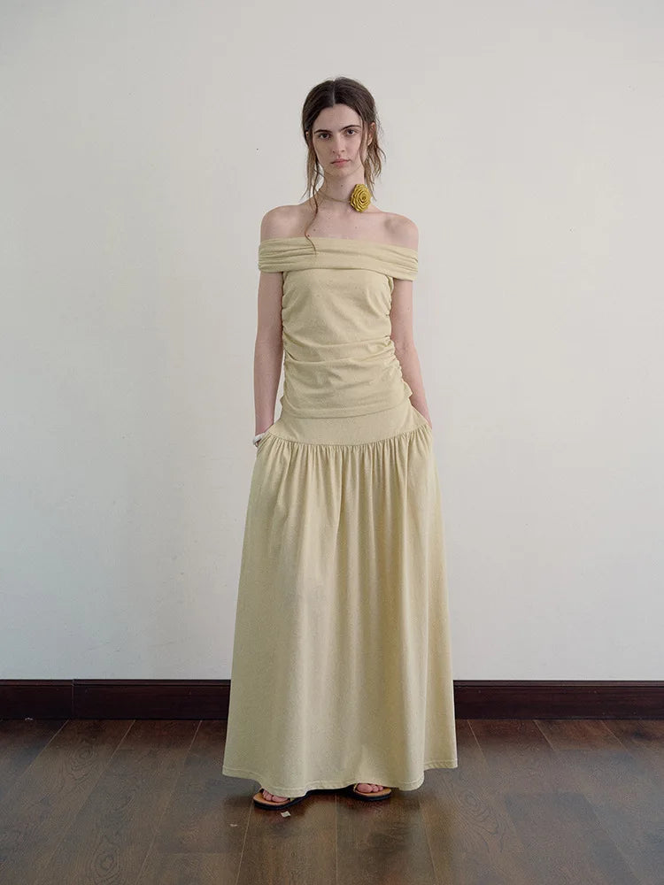 DressBetty - Solid Color Draping Knitted Pleated Skirt - VelvetHem