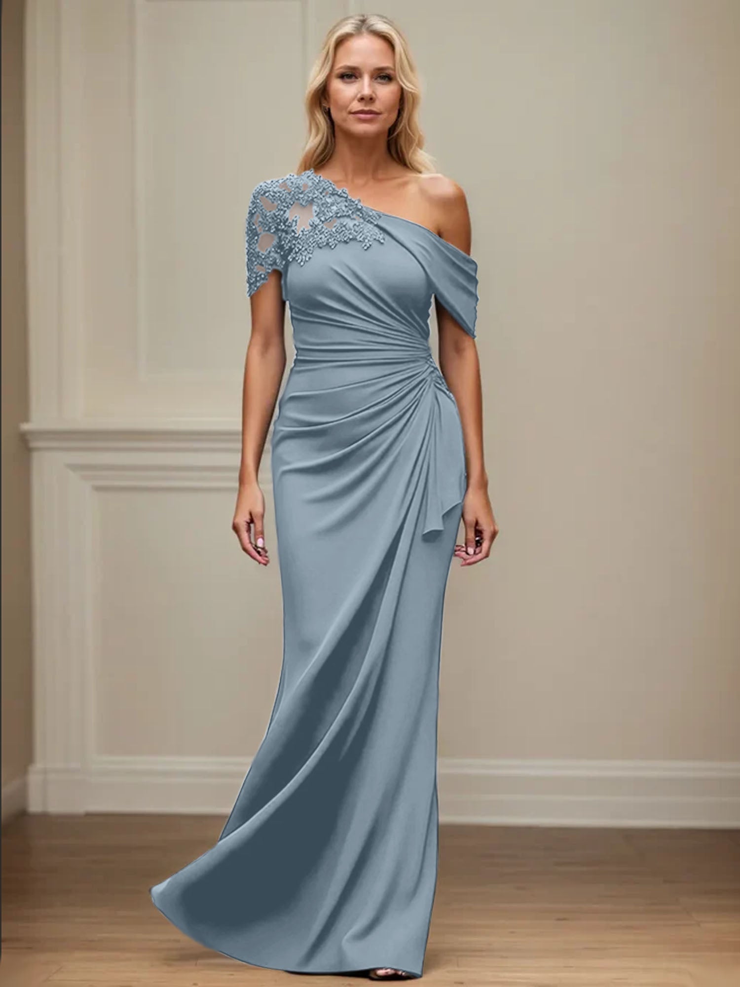 Trumpet/Mermaid Asymmetrical Mother of the Bride Dress with Appliques
