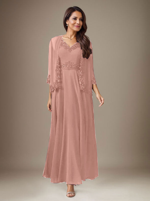 Plum A-Line Sequins Chiffon Dress - View 13 | FashionDia