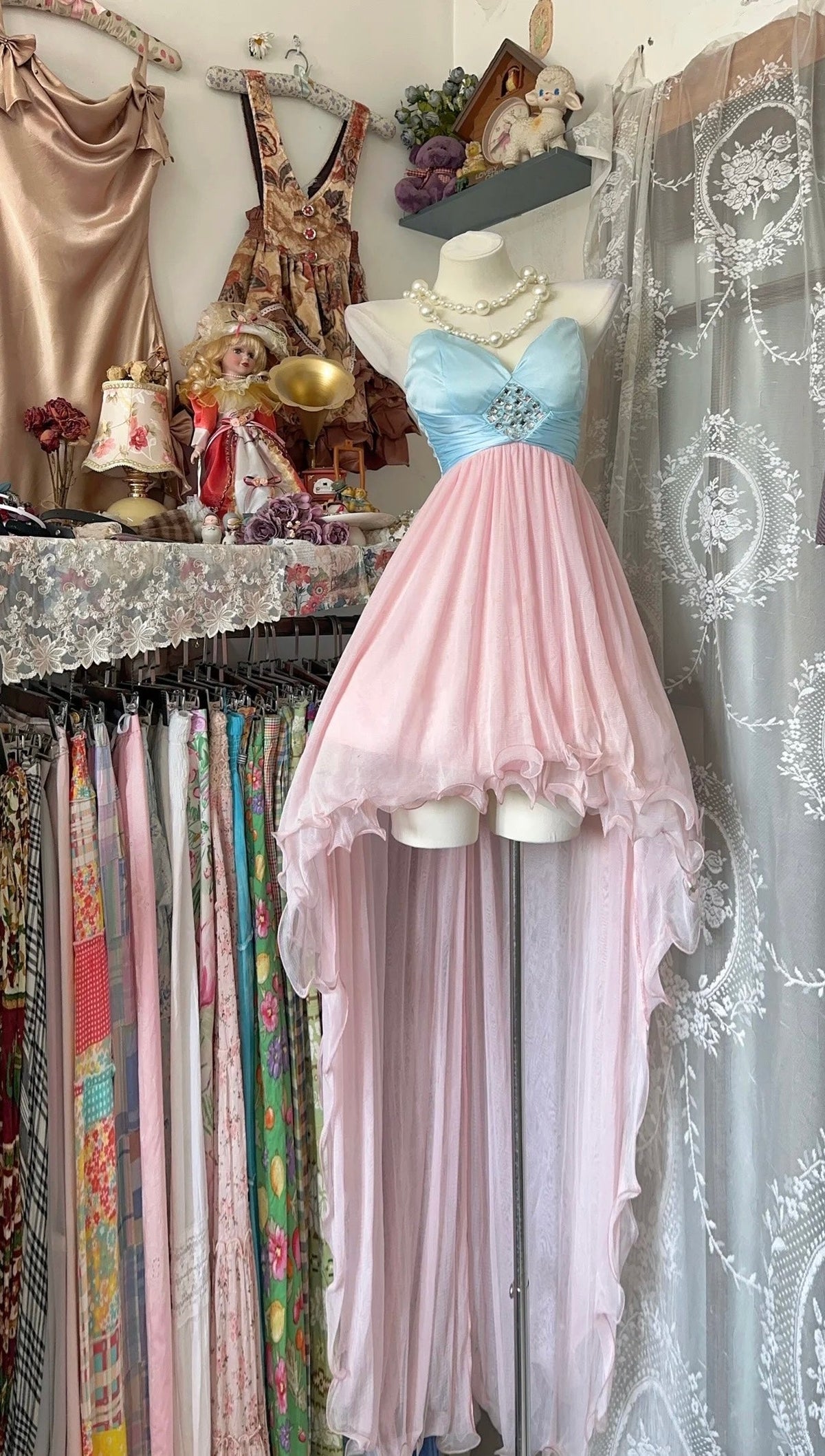 Sweetheart A-Line Homecoming Dress Blue Chiffon Prom Dress