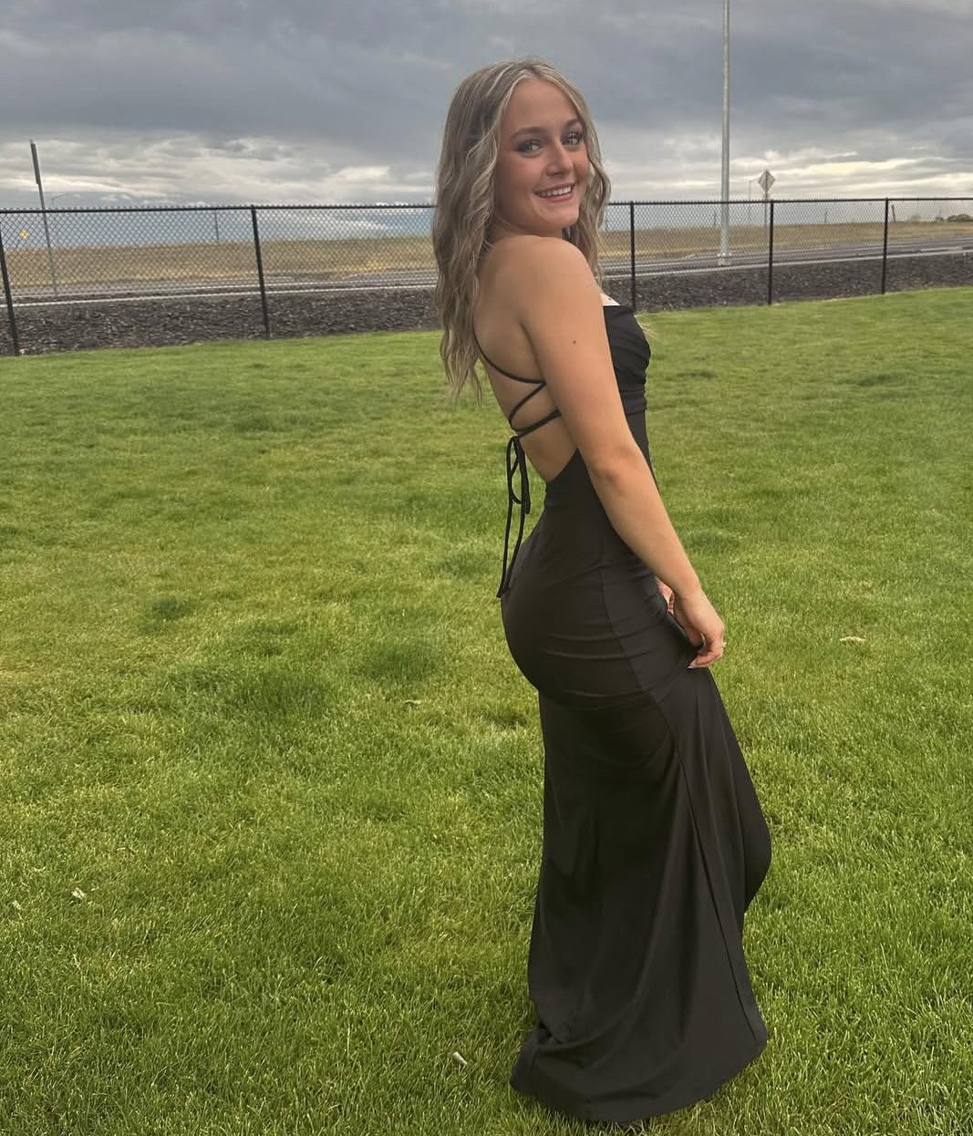 Backless Black Long Prom Dress Sexy Graduation Dress J7893