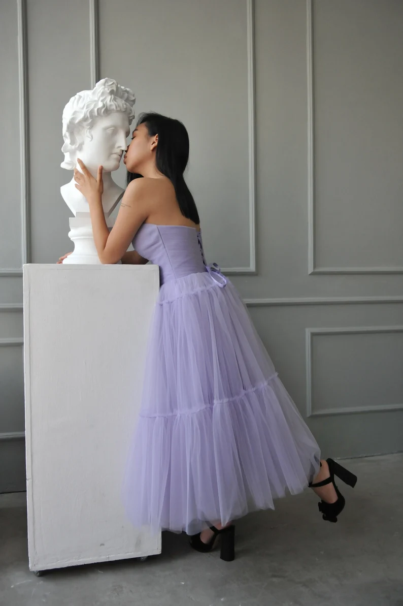 Beauty Strapless Blue Long Prom Party Dress C781