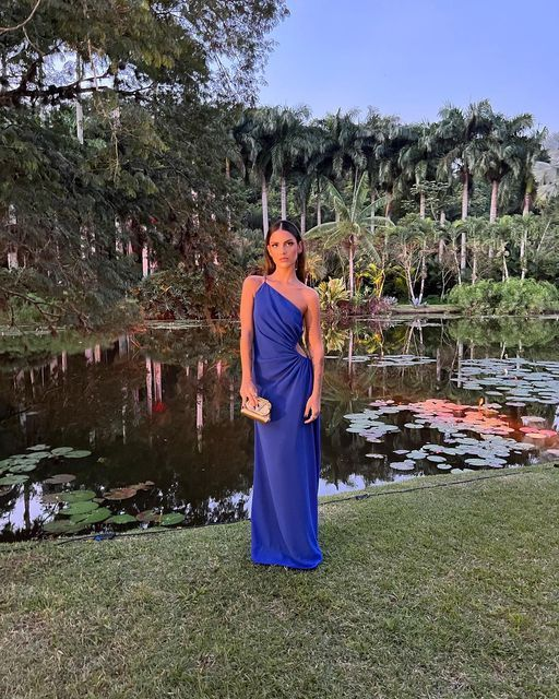 Simple Royal Blue Sheath One Shoulder Long Prom Dress Party Evening Gown