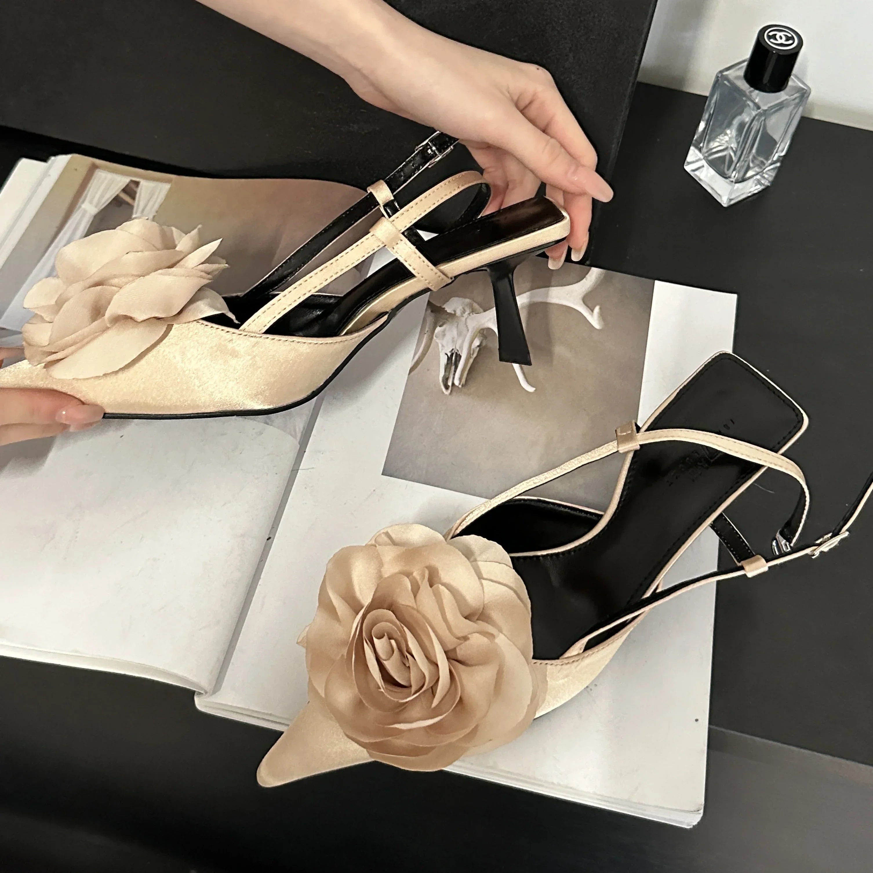 Fashion Buckle Strap Women Pointed Toe Thin Wedding Designer Dress Mule Ladies Shoes Low Heel Pumps - View 2 | VelvetHem