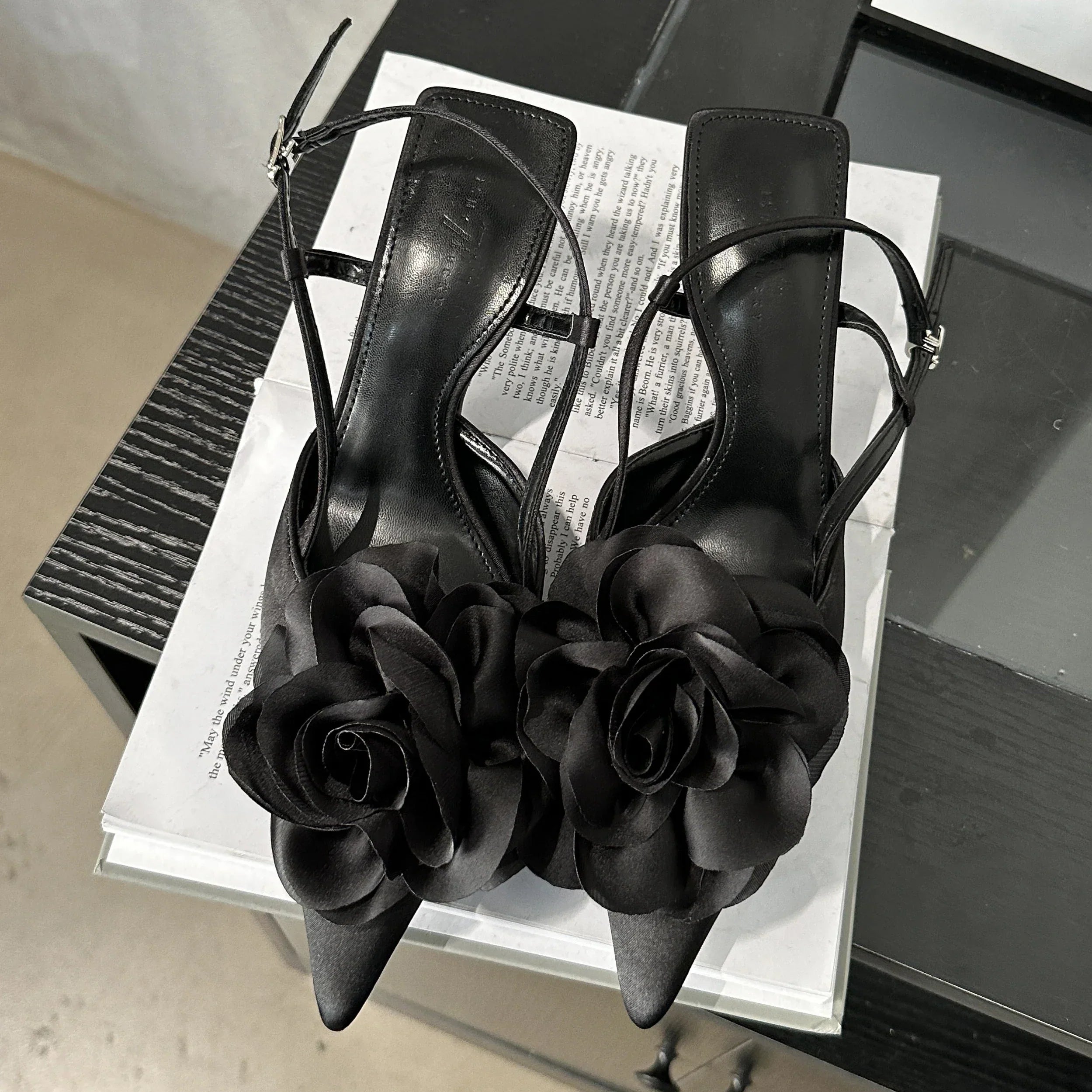 Fashion Buckle Strap Women Pointed Toe Thin Wedding Designer Dress Mule Ladies Shoes Low Heel Pumps - View 3 | VelvetHem