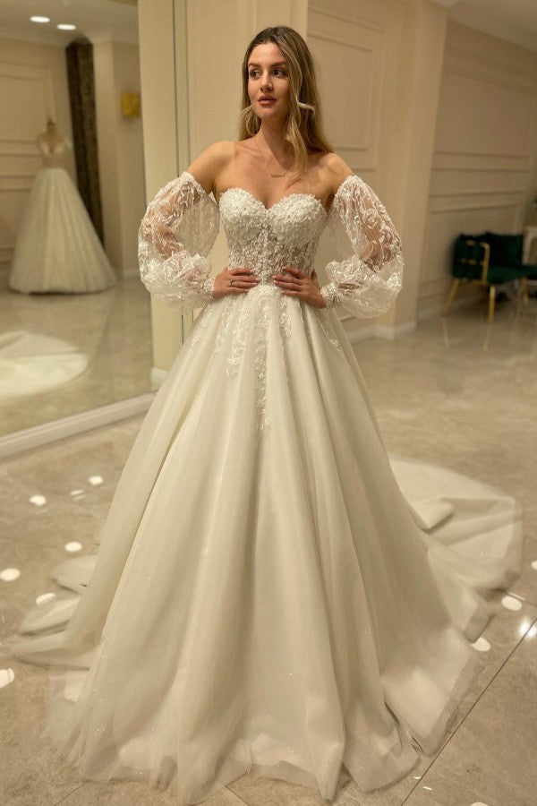 Elegant Long Sleeves Wedding Dress Lace Online