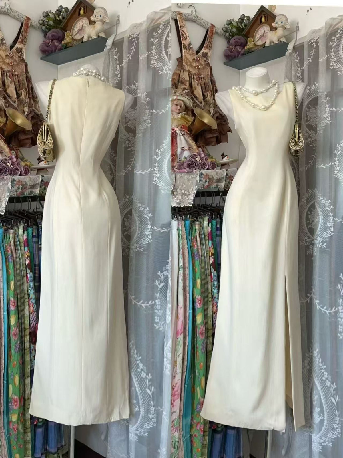 Elegant Beige Long Evening Dress Formal Prom Dress J10908