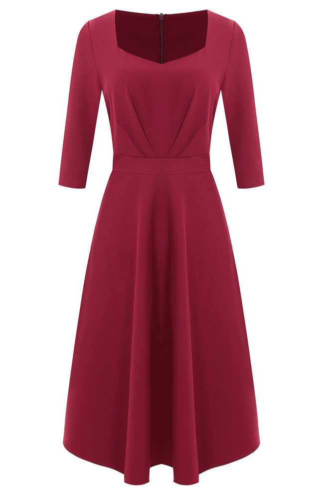 Elegant Burgundy A-Line Cocktail Party Dresses - Fashionpara