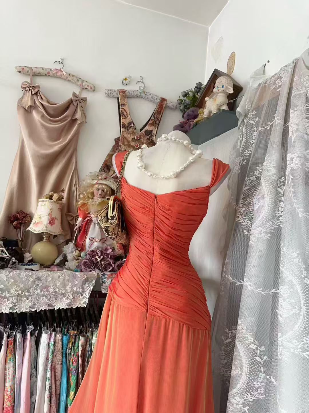 Elegant Orange Formal Prom Dress Sheath Evening Dress J10519