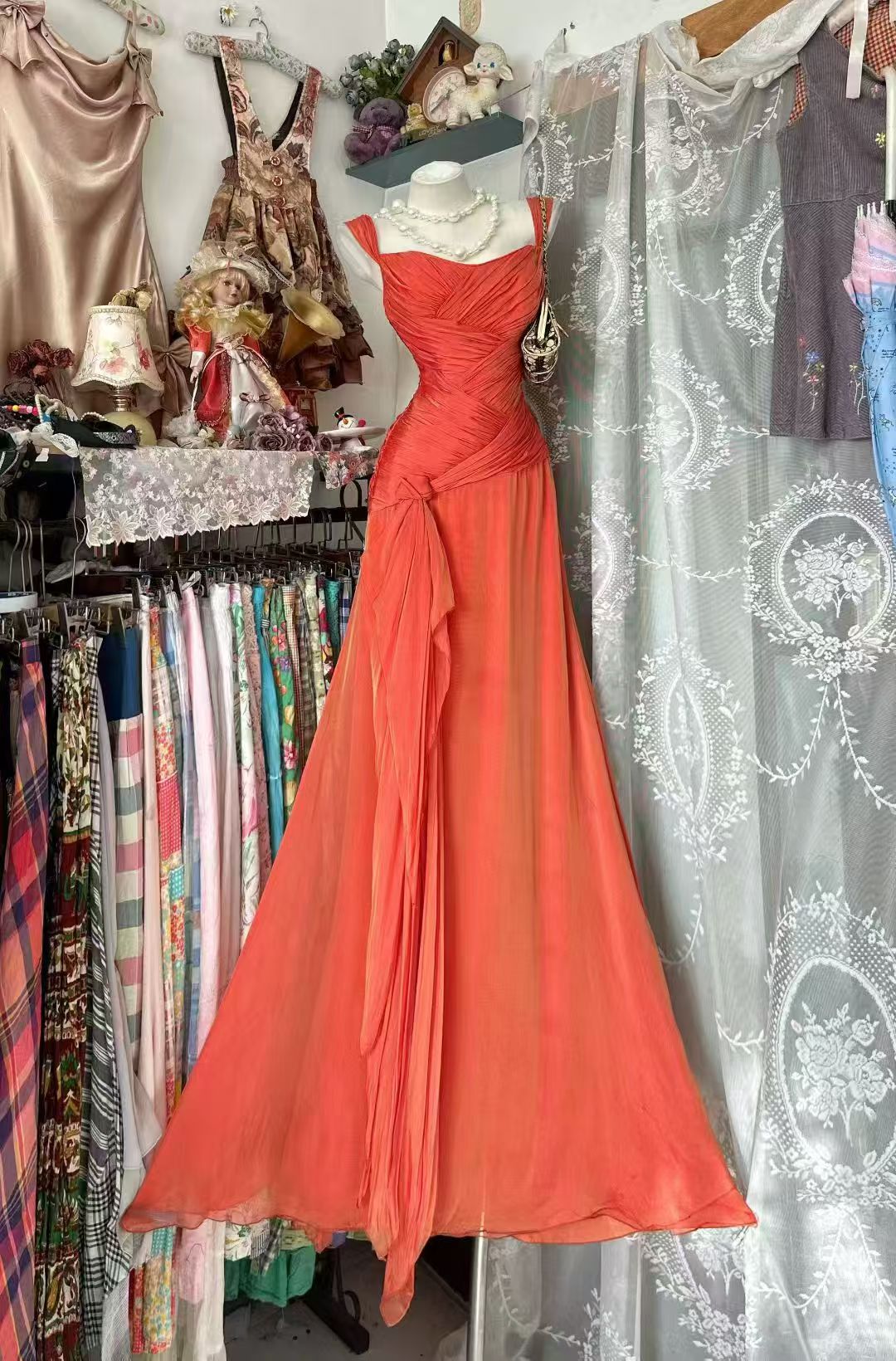 Elegant Orange Formal Prom Dress Sheath Evening Dress J10519