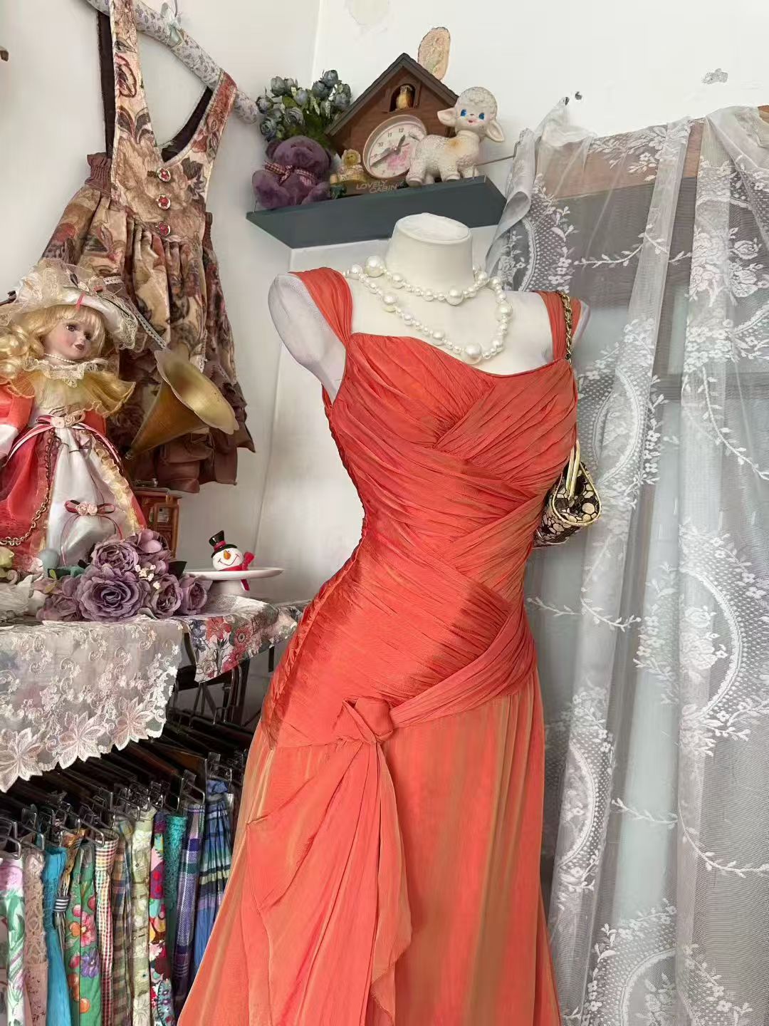 Elegant Orange Formal Prom Dress Sheath Evening Dress J10519