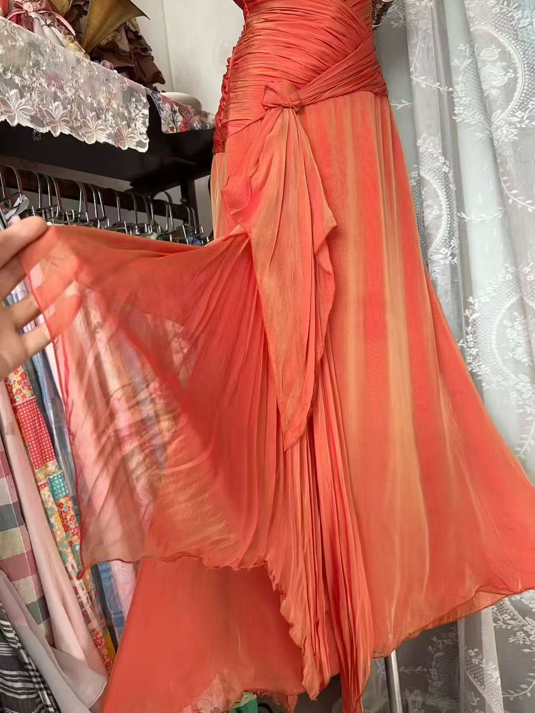 Elegant Orange Formal Prom Dress Sheath Evening Dress J10519