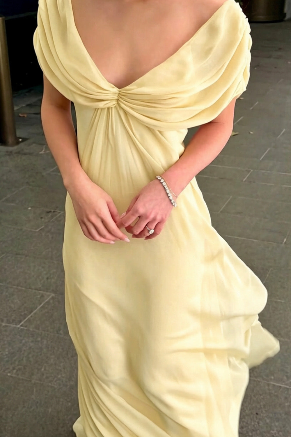 Elegant A Line V Neck Pink Chiffon Long Prom Dress with Ruffles