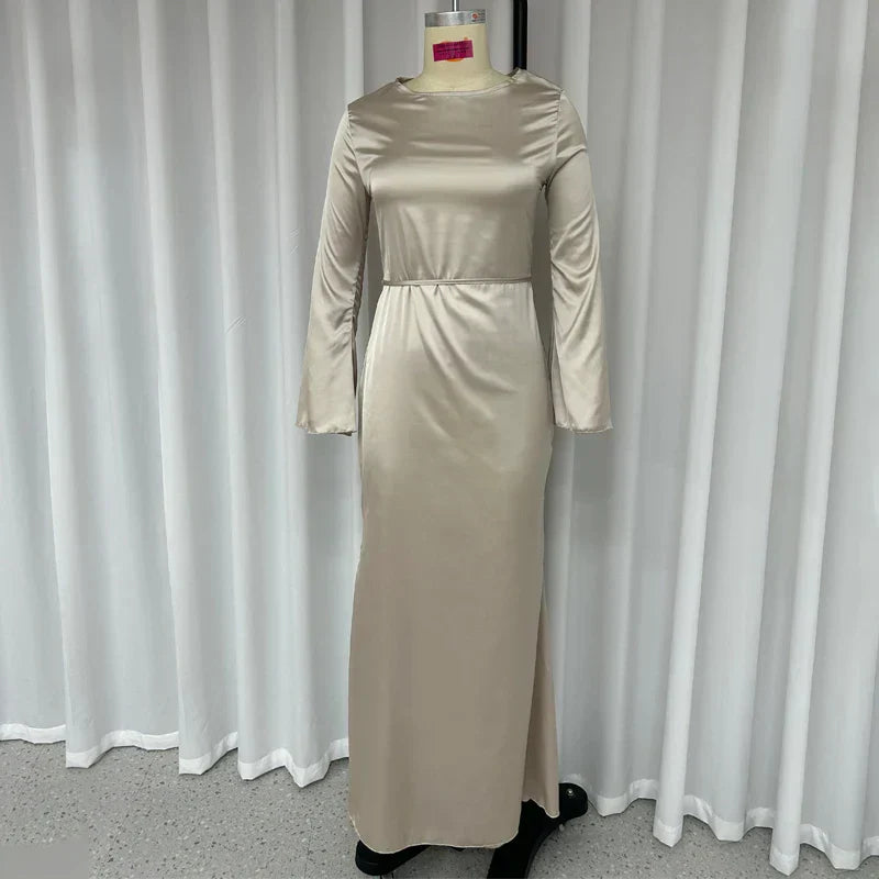 Autumn Style Slim Flare Sleeve Lace Up Maxi Dress