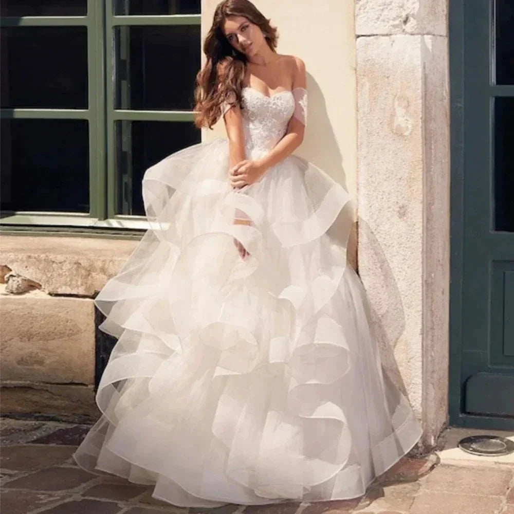 Exquisite Sparkling Off Shoulder Luxury Mermaid Fluffy Mopping Sexy Backless Wedding Dresses Exquisite Train Trumpet Bridal Gown (ZD14234)