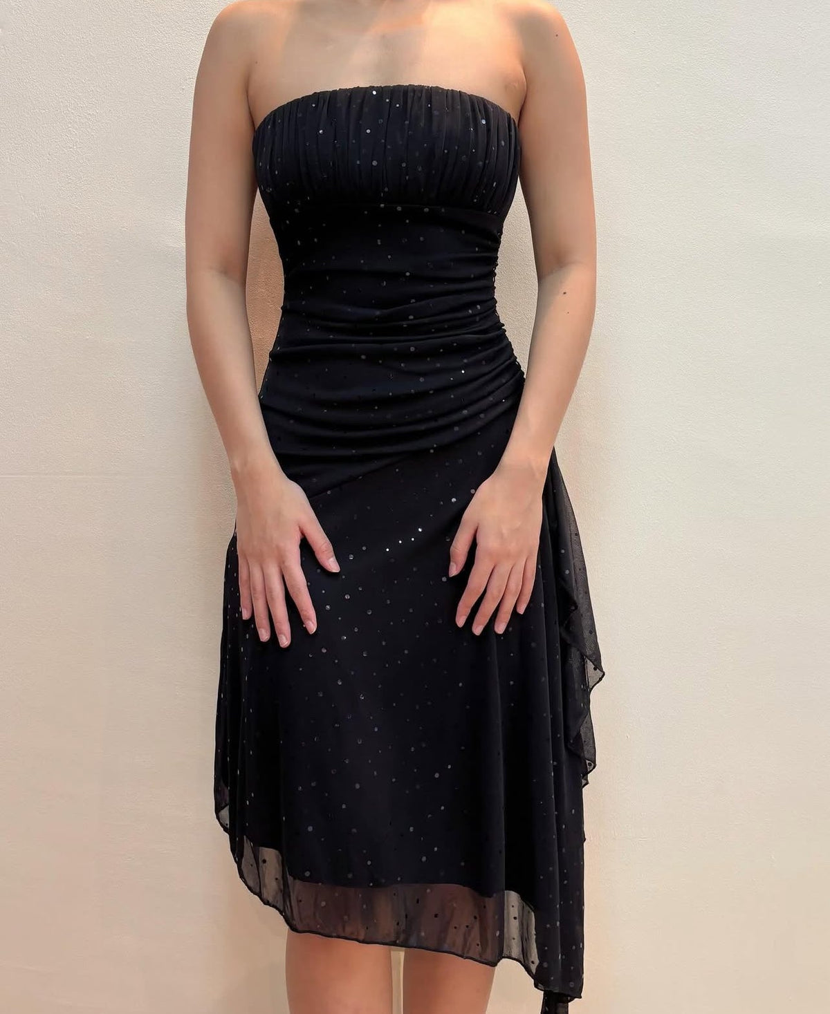 Strapless Black Homecoming Dress Sequin Party Dress