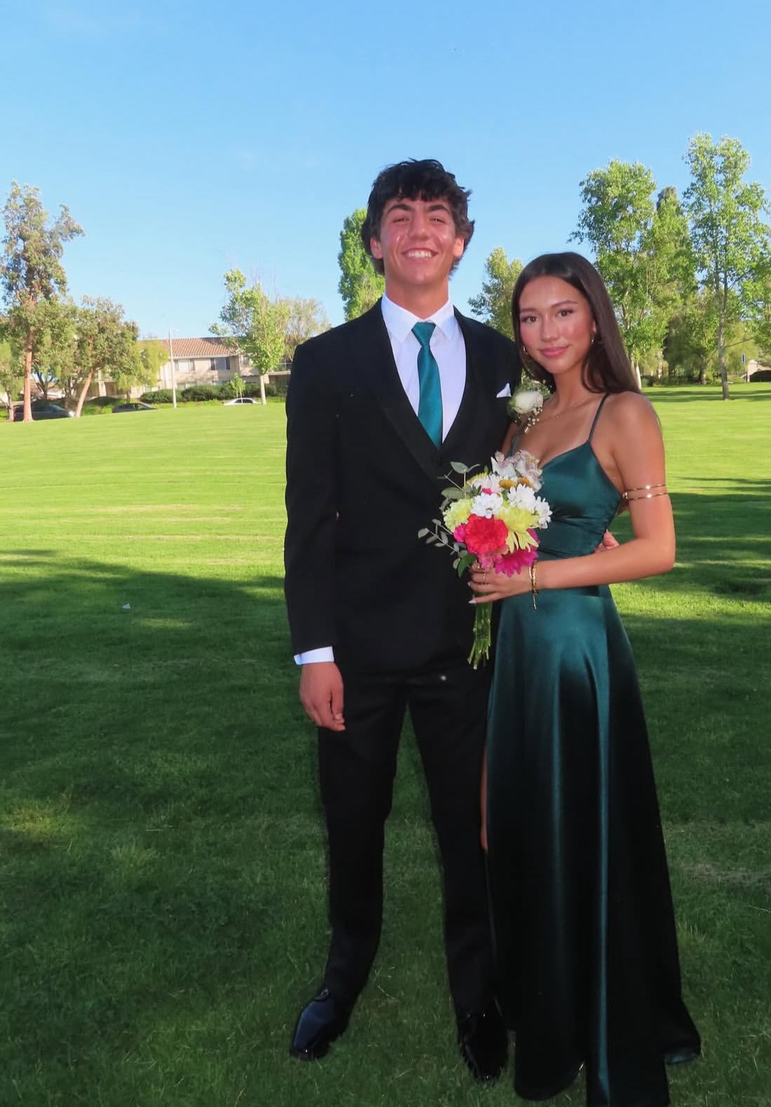 Spaghetti Straps Emerald Green Long Prom Dress Satin Evening Dress J7869