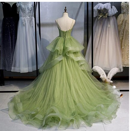 Fluorescent green Strapless Full Length Wedding Dress Prom & Evening Dress Formal Occasion Party Dress - View 4 | FashionDia