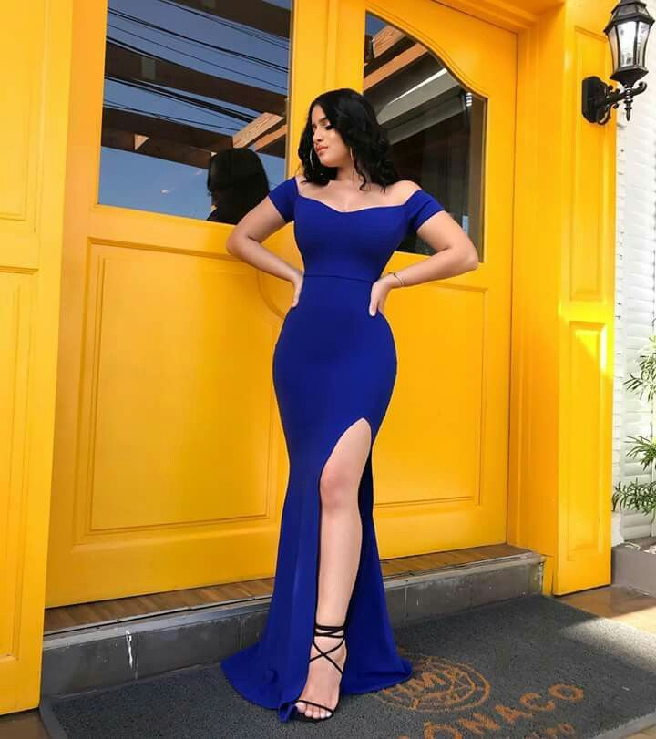 Off Shoulder High Slit Plus Size Evening Dress Wedding Bridesmaid Long Elegant Dress