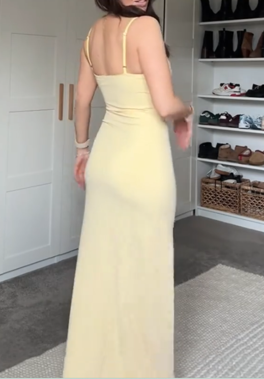 Yellow Fashion Long Prom Dress Evening Party Dresses - View 5 | VelvetHem