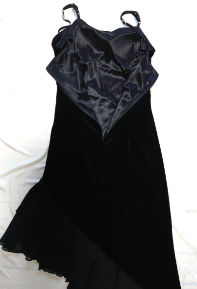 Black Velvet Tiered Cocktail Dress Prom Party Gowns Formal Dresses(Jacket not included) fg7231
