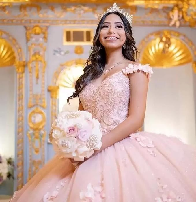 Elegant Pink Wedding dress Evening Dress, Pink Ball Gown - View 3 | FashionDia