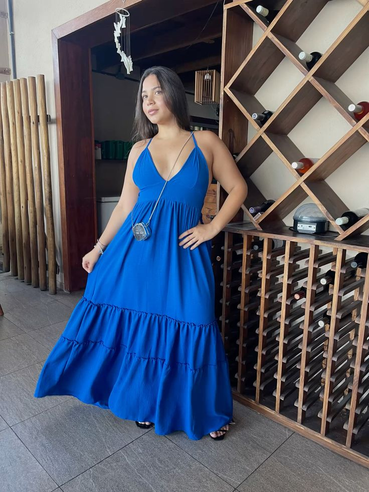 Elegant Blue V Neck A Line Prom Evening Dress Y7751 - VelvetHem