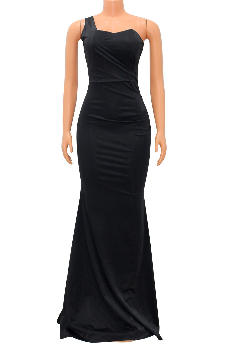 Floor Length Royal Blue One Shoulder Prom Gown Evening Dress - Fashionpara