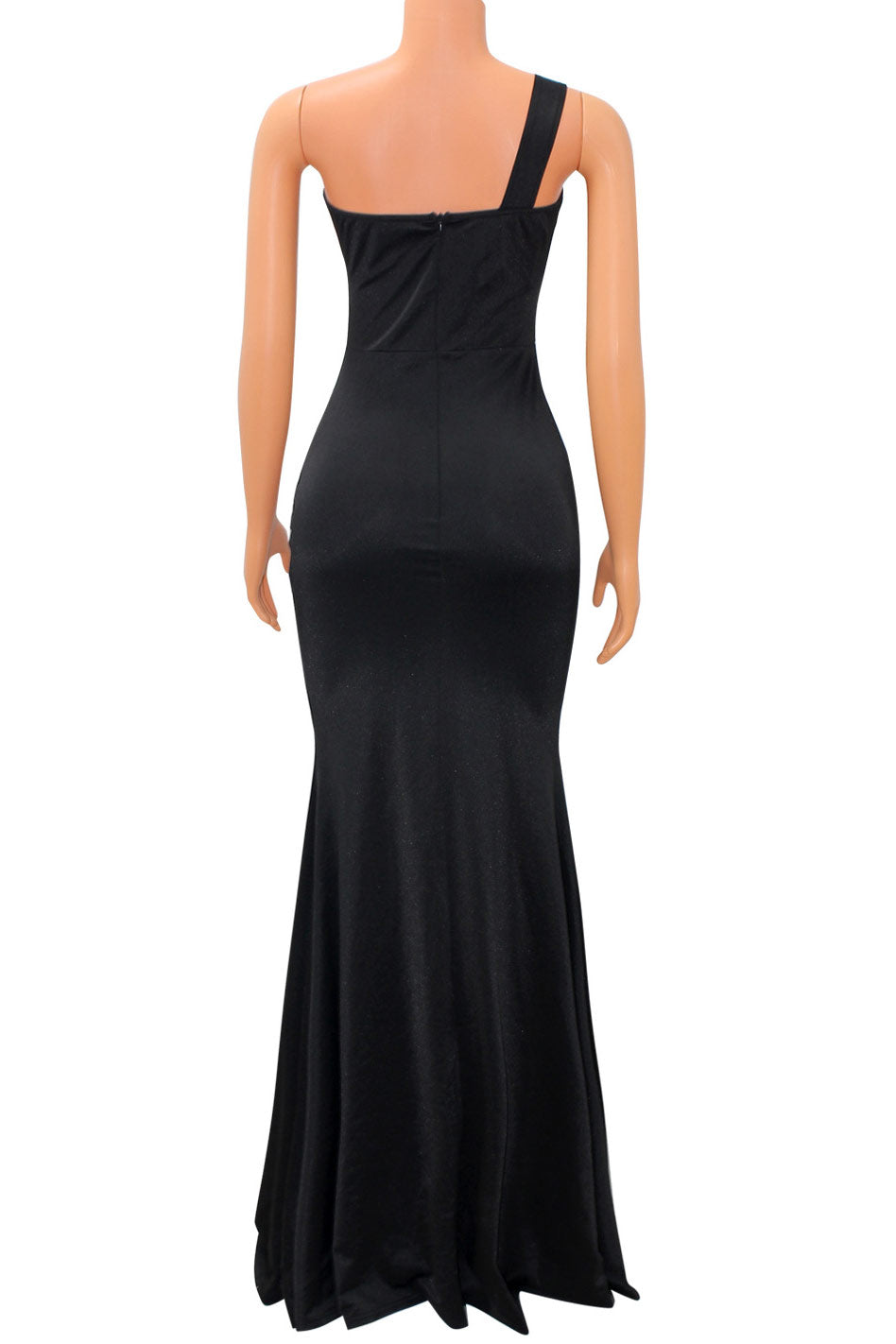 Floor Length Royal Blue One Shoulder Prom Gown Evening Dress - Fashionpara