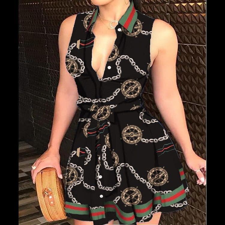 Floral Print Summer Beach Dress